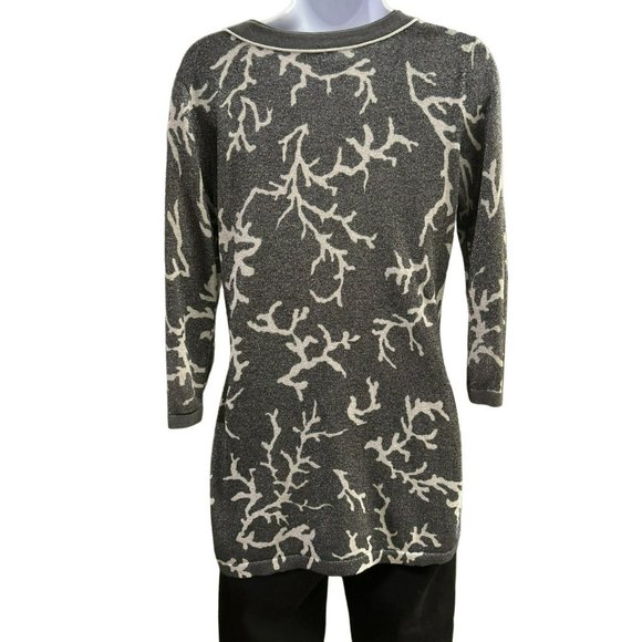 J. McLaughlin Women's Gray Metallic Coral Tunic Sweater Size Small Holiday - Picture 4 of 5